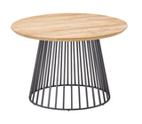 GRID Loungetisch Ø 90x30 cm Alu antracite / Teak new