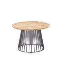 GRID Loungetisch Ø 90x30 cm Alu antracite / Teak new