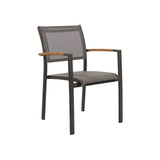Kreta Comf. Lowback Teak-AL Alu taupe/Baty quarz