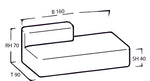 Mare Chaiselongue links 160 x 90 cm