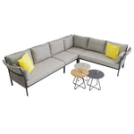 Linus Rechtsmodul 2 Sitzer Rope light grey inkl. Kissenset