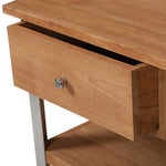 Merlot Beistellwagen Edelstahl mit Teakholz 10331