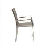 Modica Stapelsessel Teak-AL Edelstahl/taupe