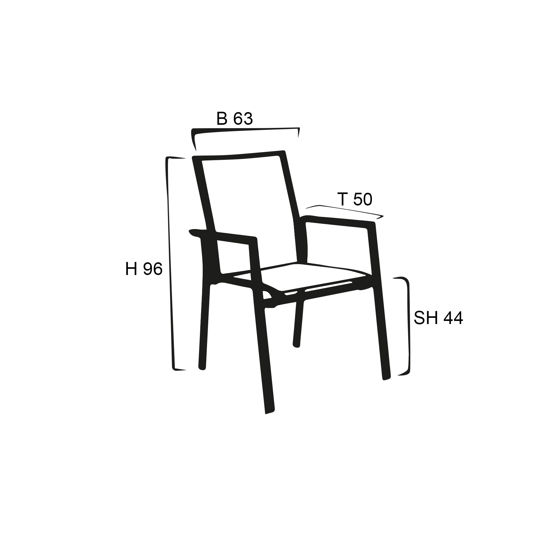 Montreal Stapelsessel, Alu anthrazit, Textilene black