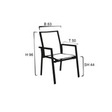 Montreal Stapelsessel, Alu anthrazit, Textilene black