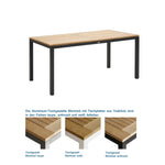 Montreal Ausziehtisch 130/190x80 Alu weiß/Teak