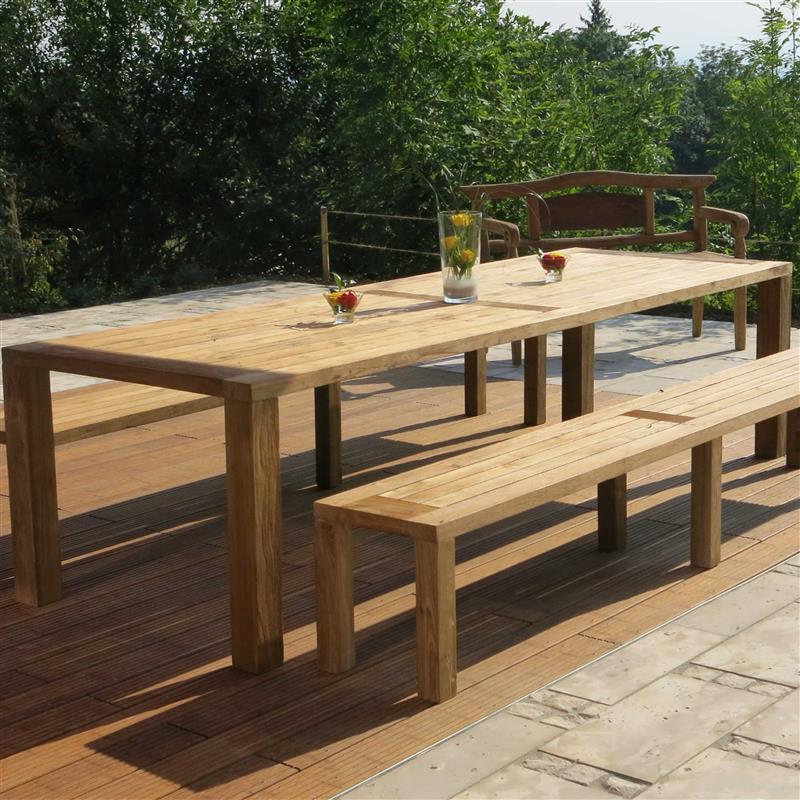 Nebraska Bank ohne Rücken rec. Teak 275 cm