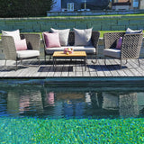 Provence Lounge Sofa, taupe, Rope taupe inkl. Premium Kissen