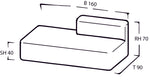 Mare Chaiselongue rechts 160 x 90 cm