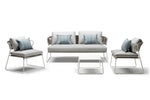 Lisa Sofa Filò Alu silver mit Rope ice inkl.Sitz und Rückenkissen
