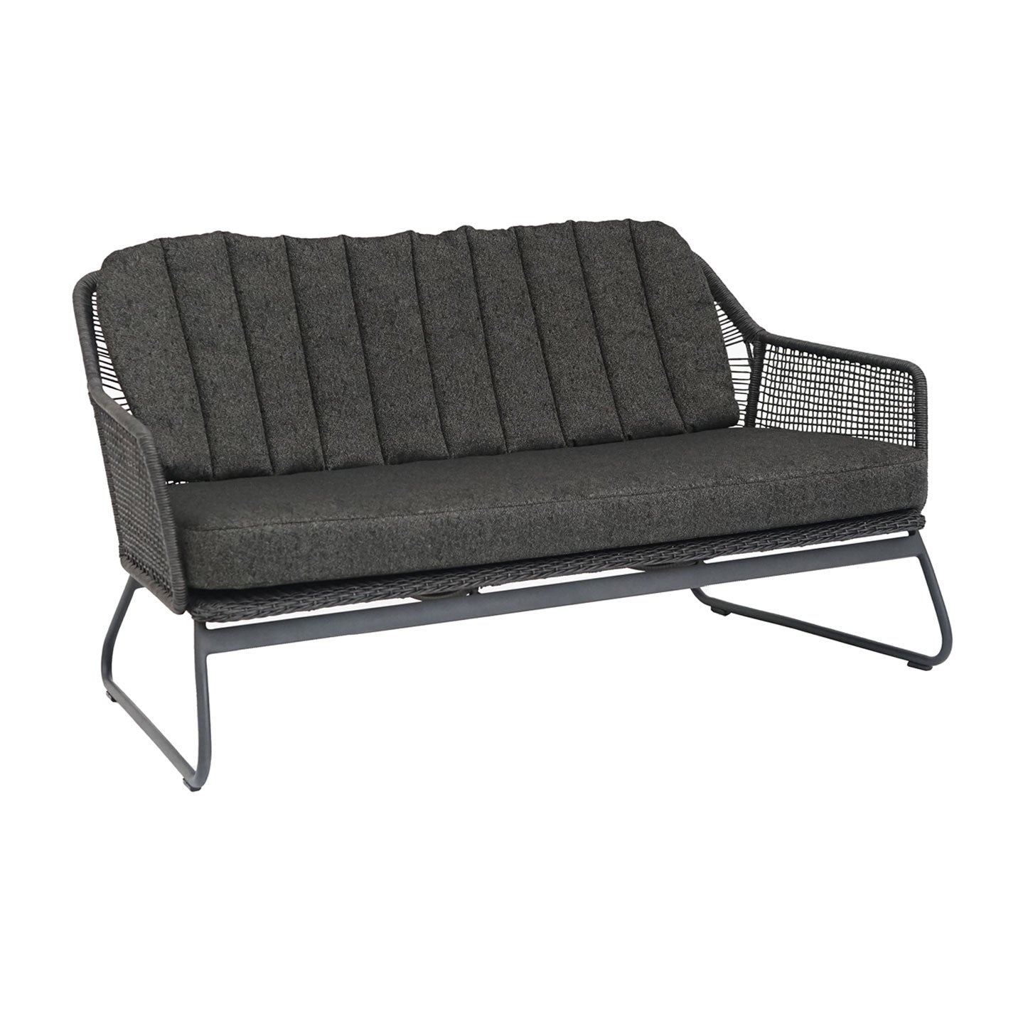 Sia 2er - Loungesofa, Rope light coal inkl. Kissen