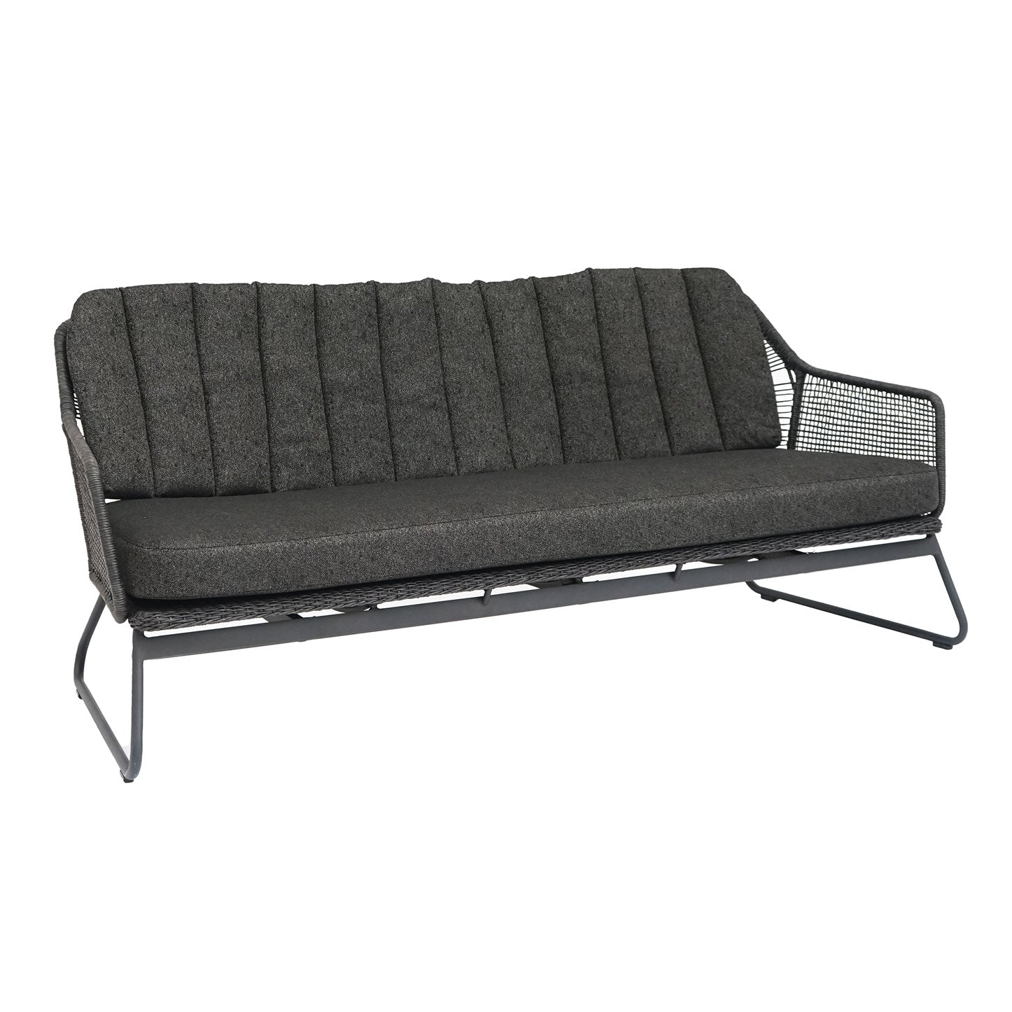 Sia 3er - Loungesofa, Rope light coal inkl. Kissen