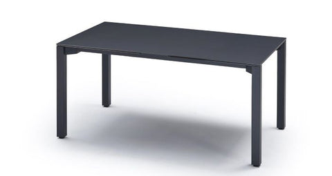 Spezia Keramiktisch 160/300 x 90 cm Edelstahl anthrazit mit Keramik Zement Montana