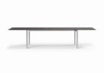 Spezia Keramiktisch 200/340 x 90 cm Edelstahl / Keramik Eiche hell