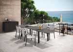 Spezia Keramiktisch 160/300 x 90 cm Edelstahl anthrazit mit Keramik Zement Montana