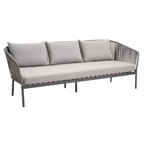 Stripe Lounge 3-Sitzer taupe string-flex taupe inkl. Premium Kissen