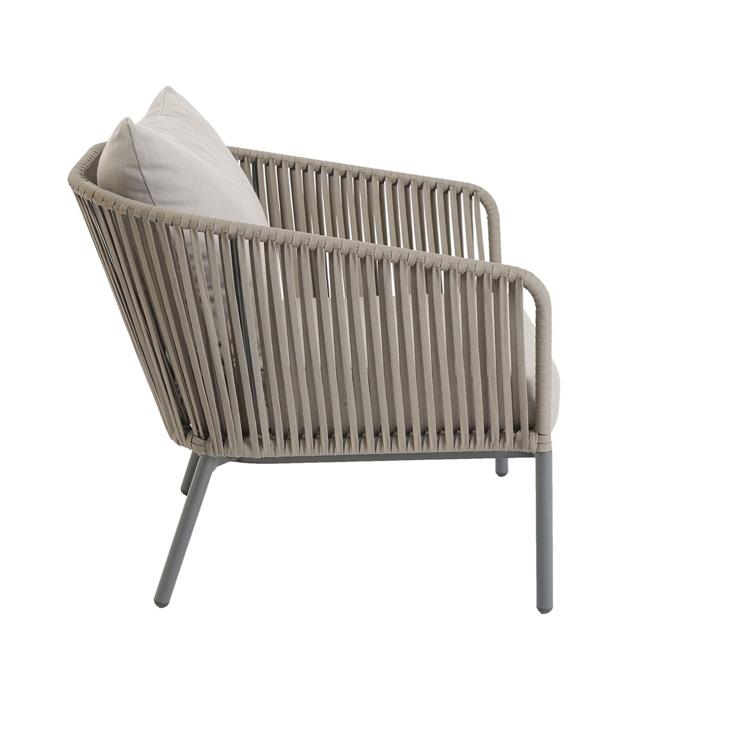 Stripe Lounge Sessel, anthrazit, string-flex taupe inkl Premium Kissen