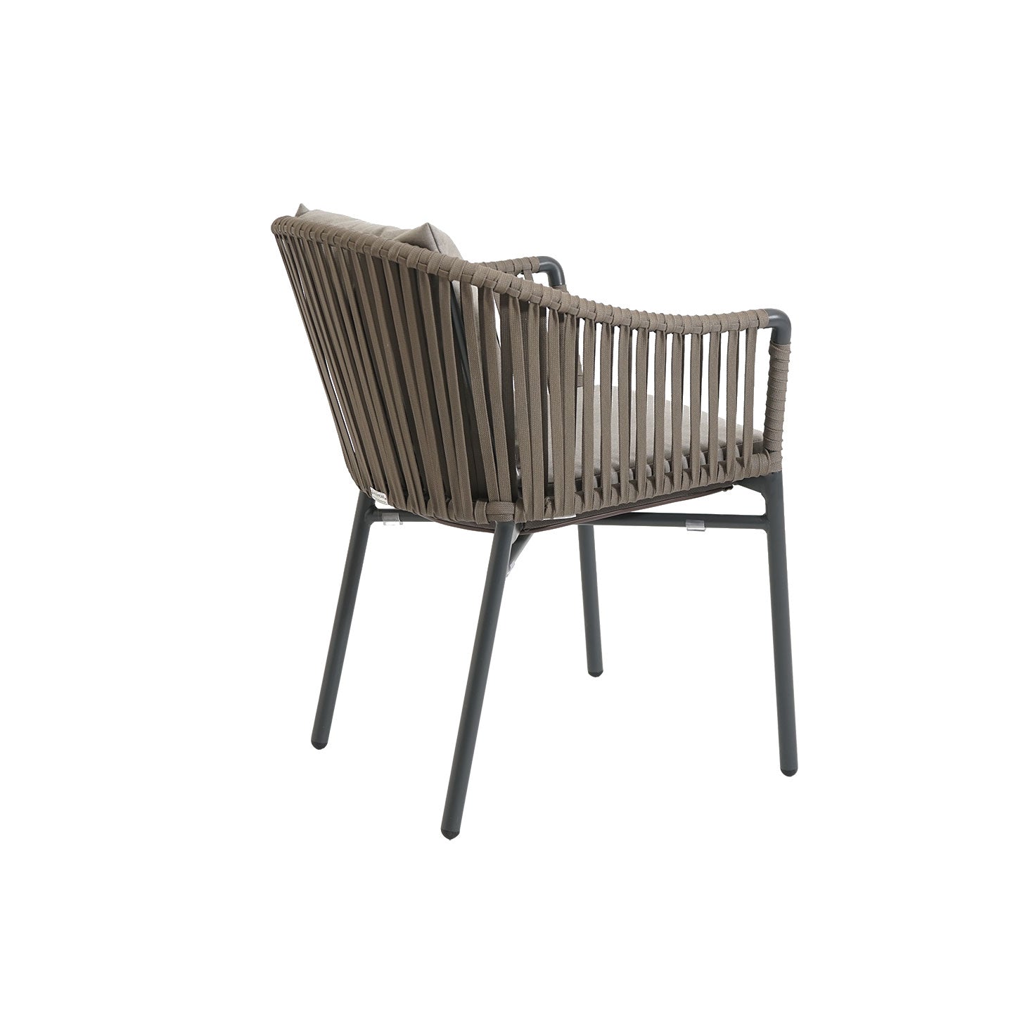 Stripe Dining Sessel, anthrazit, string-flex taupe