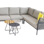 Took Beistelltisch Aluminium mit Teak charcoal Ø44xH42