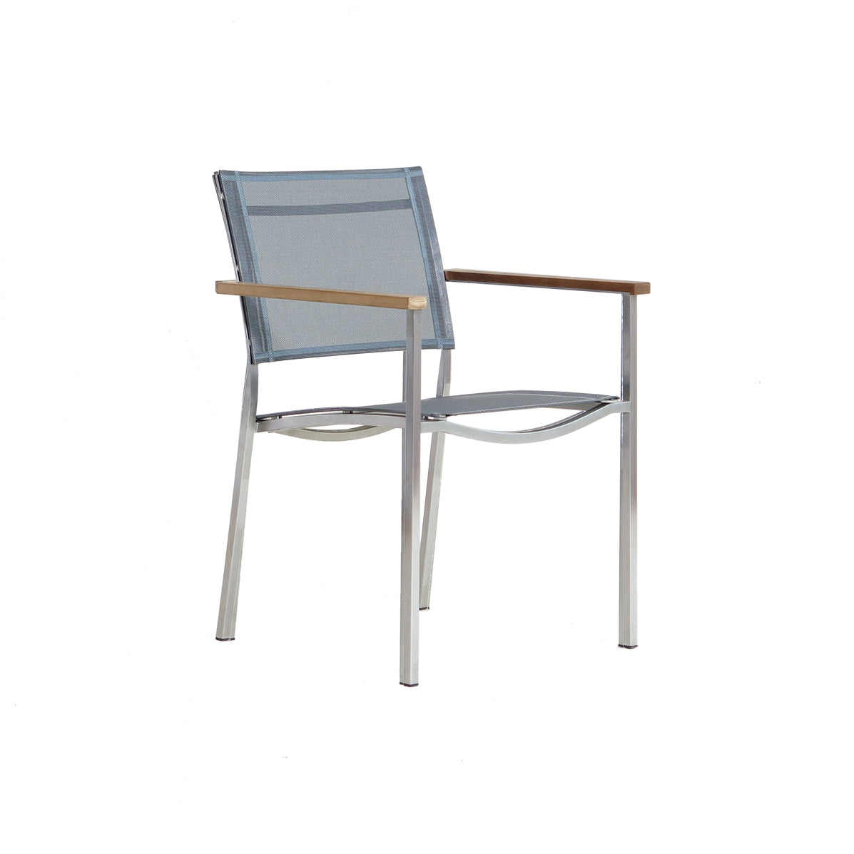 Twin Stapelsessel Teak-AL Edelstahl/Baty met