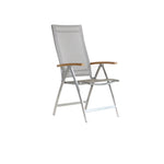 Twin Multipositionssessel Teak-AL Edelstahl/beige