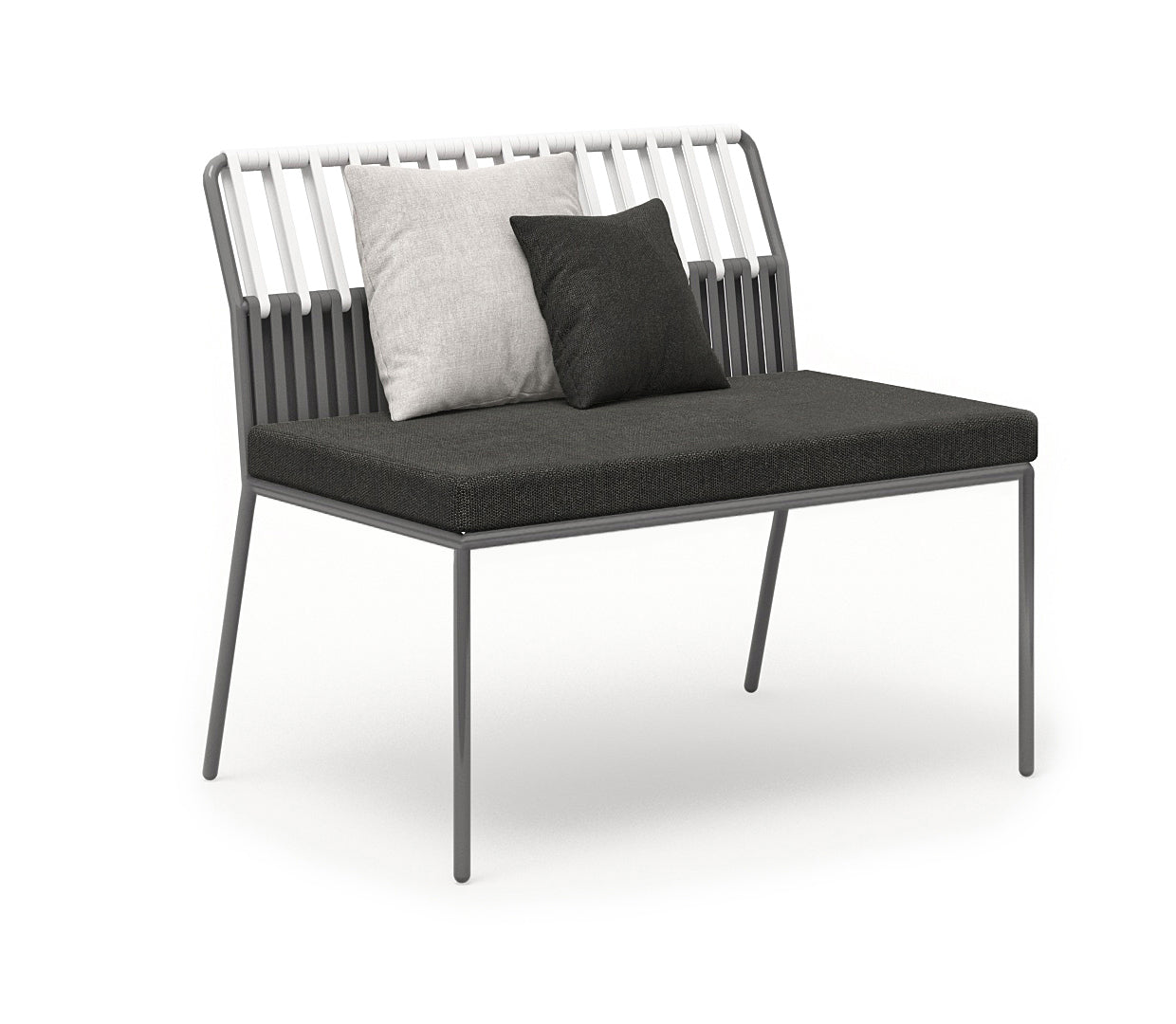 URBAN Dining Lounge Anbau Modul M Stringflex anthrazit/white grey inkl, Kissen
