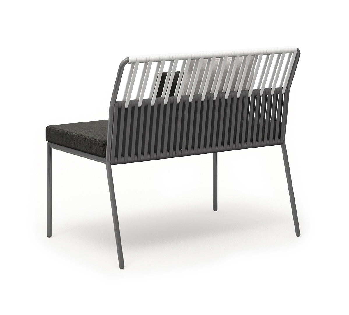 URBAN Dining Lounge Anbau Modul M Stringflex anthrazit/white grey inkl, Kissen