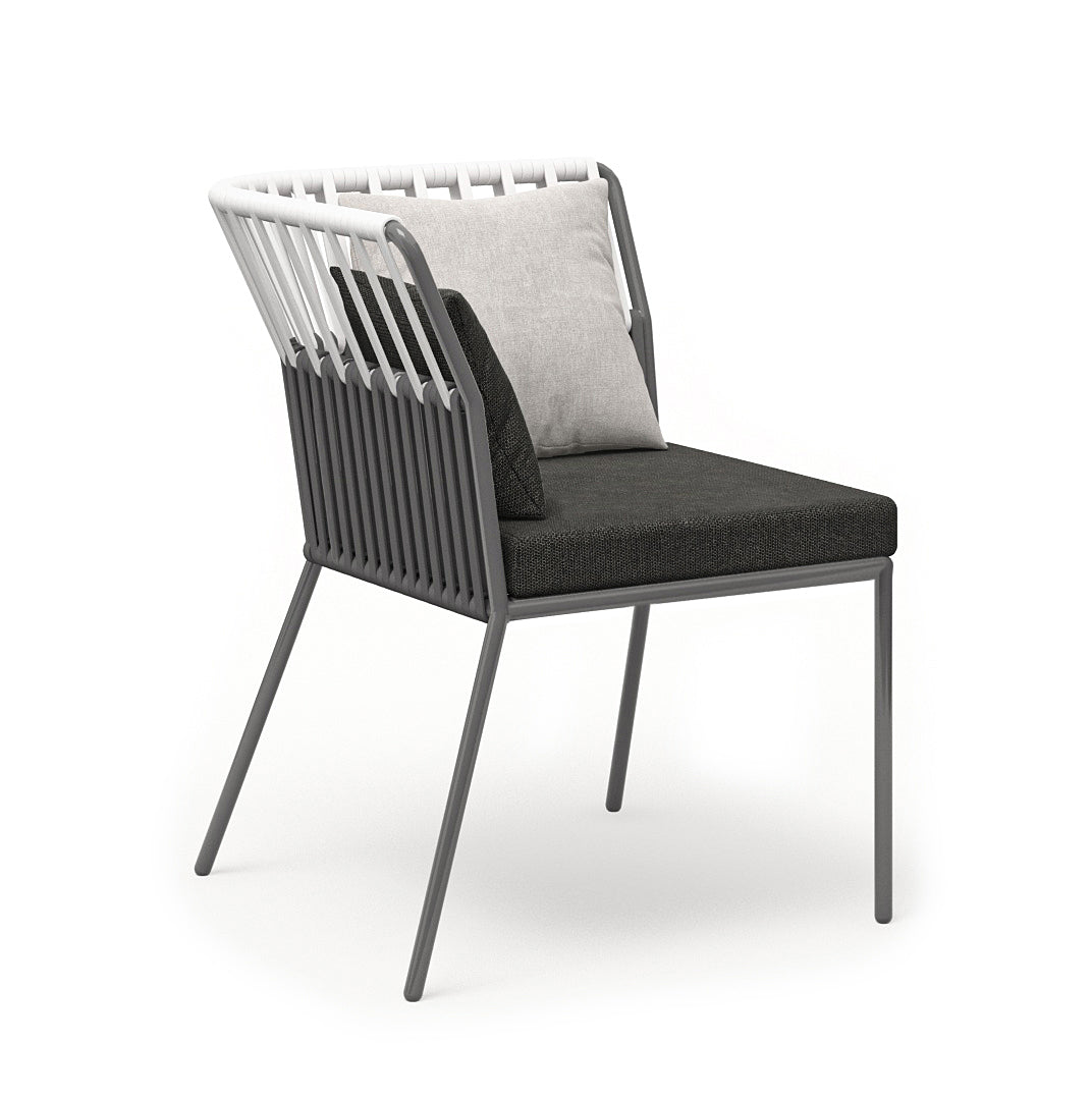URBAN Dining Lounge Anbau Eckmodul Stringflex anthrazit/white grey inkl, Kissen