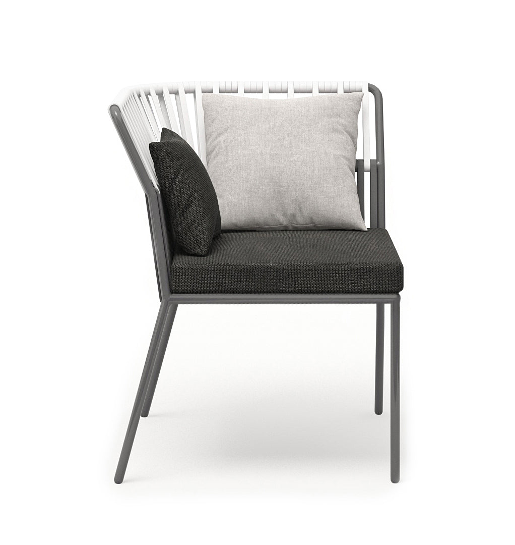 URBAN Dining Lounge Anbau Eckmodul Stringflex anthrazit/white grey inkl, Kissen