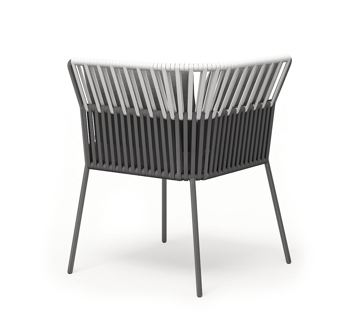 URBAN Dining Lounge Anbau Eckmodul Stringflex anthrazit/white grey inkl, Kissen